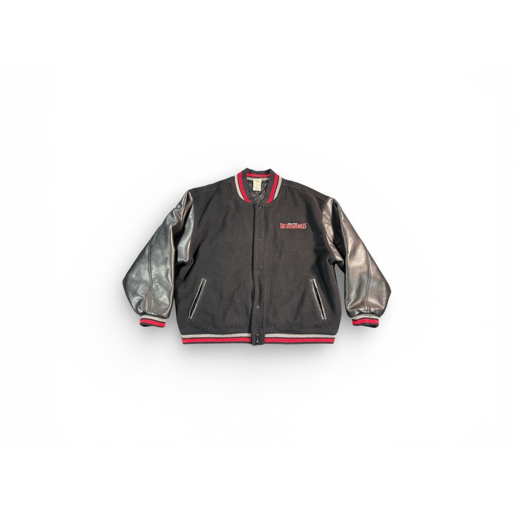 Vintage The Incredibles Disney Pixar Varsity Jacket Mens XL Black Leather Wool